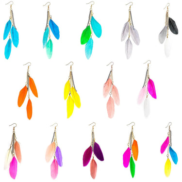 Paradise Feathers Dangling Earrings-Your Soul Place